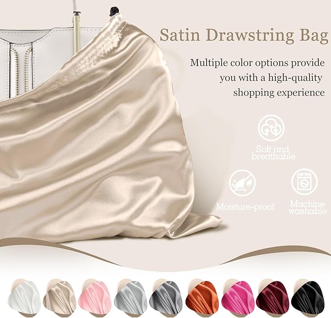 P Pothuiny 2 Pcs Satin Dust Bags for Handbags