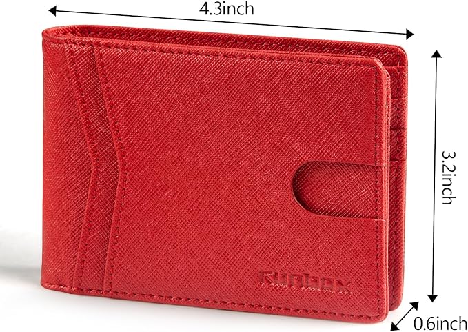 RUNBOX Wallet for Men Slim Rfid Leather 2 ID Window With Gift Box | Slim, Rfid, 2 ID Window, With Gift Box, Slim, Rfid