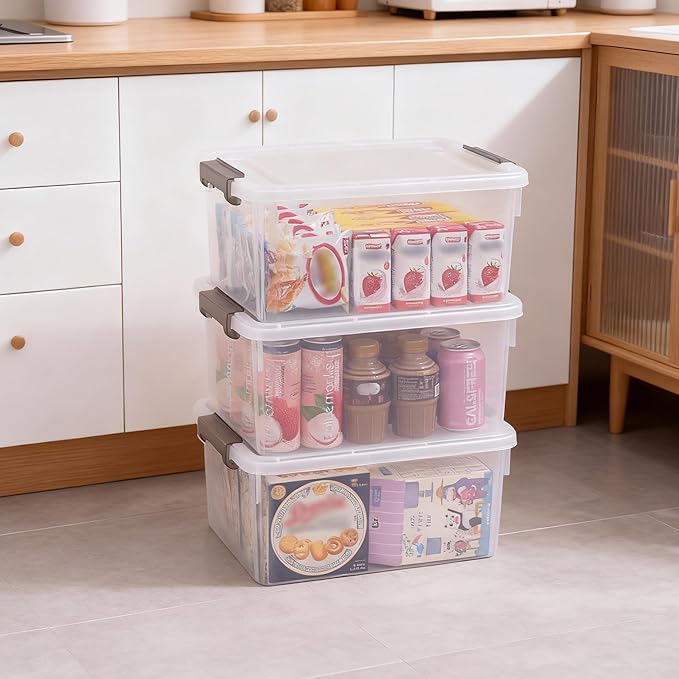 Citylife 17 QT Plastic Storage Bins with Lids Latching Stackable Storage Containers for Organizing Large Clear Storage Box for Garage, Craft, Toys, Closet, Home, 1 Packs