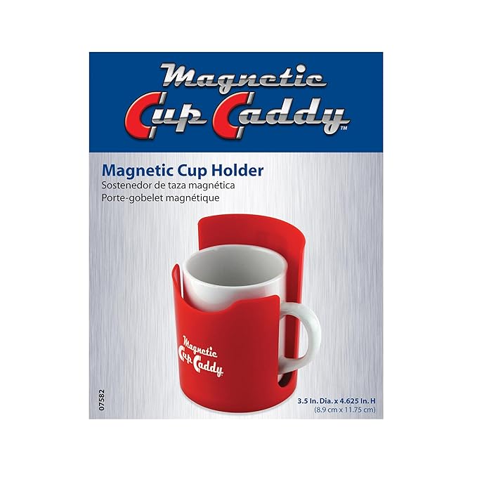 Master Magnetics Magnetic Cup Holder - Caddy for Bottles,Glasses,and Cans - Fits on Fridge,Lawnmower,Forklift,Cart,or Ladder - Heavy-Duty Magnet,(Pack of 6)