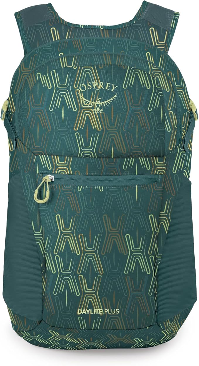 Osprey Daylite Plus Commuter Backpack - Everyday Pack with Laptop Sleeve, Bottle Pockets, and Extra Storage, Fuzzy Window Print/Torrent Blue