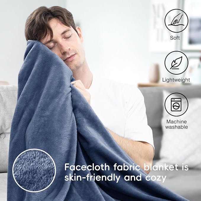 Neck Pillow and Blanket Set for Travel Memory Foam Design Models Pillows with Eye Mask and 50% More Storage Bag Traveling Essentials Plane Car Flight Rest Sleeping Use Adult, Blue