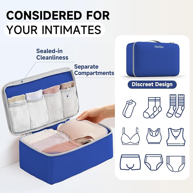 11 Set Packing Cubes for Travel, Gifts for Women Mom Kids, TSA Approved Bags for Makeup, Cosmetic, Toiletry, Suitcase Organizers for Checked Luggage, Cruise Essentials,Airplane Accessories, Klein Blue