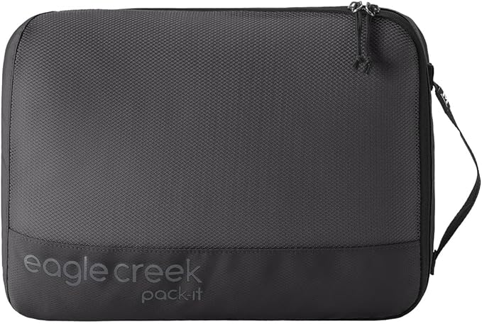 Eagle Creek Pack-It Reveal Cube - Lightweight Packing Cubes for Optimizing Luggage Space - Easy to Carry - Mesh Fabric - Water-Resistant - Easy Grab Zipper - Medium - Black