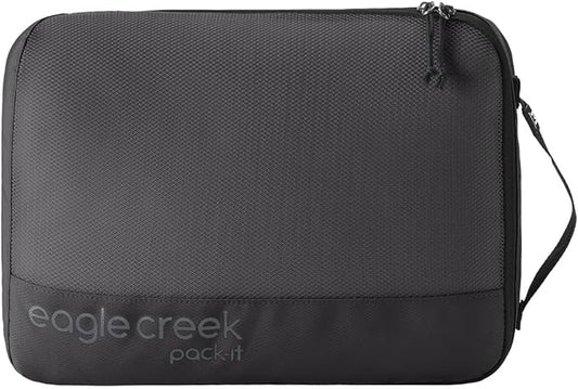 Eagle Creek Pack-It Reveal Cube - Lightweight Packing Cubes for Optimizing Luggage Space - Easy to Carry - Mesh Fabric - Water-Resistant - Easy Grab Zipper - Medium - Black