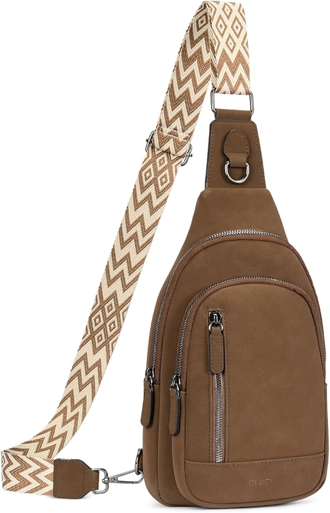 CLUCI Crossbody Bags for Women Men,Leather Sling Bag Cross Body Backpack for Woman Gifts for Women Birthday Unique