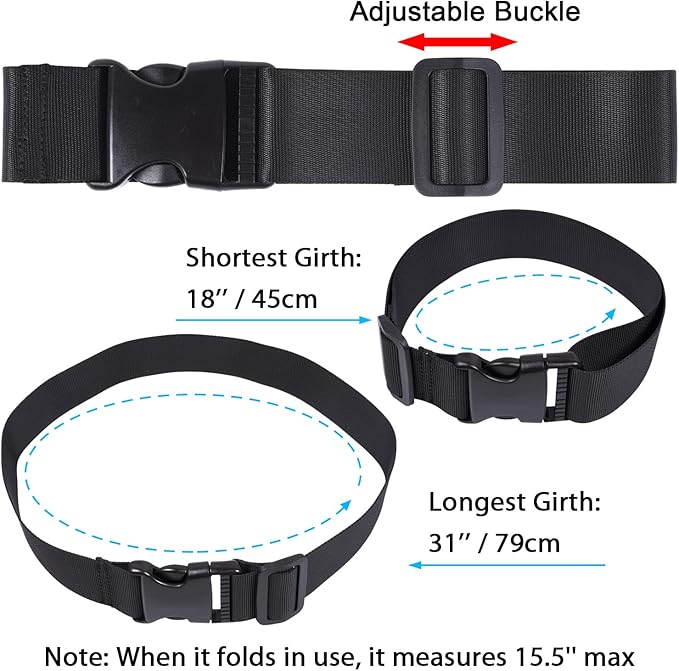 Wisdompro 2 Pcs Add a Bag Luggage Strap, Heavy Duty Adjustable Suitcase Belt Travel Attachment Travel Accessories for Connecting Your Luggage Together - Black, 31 Inch