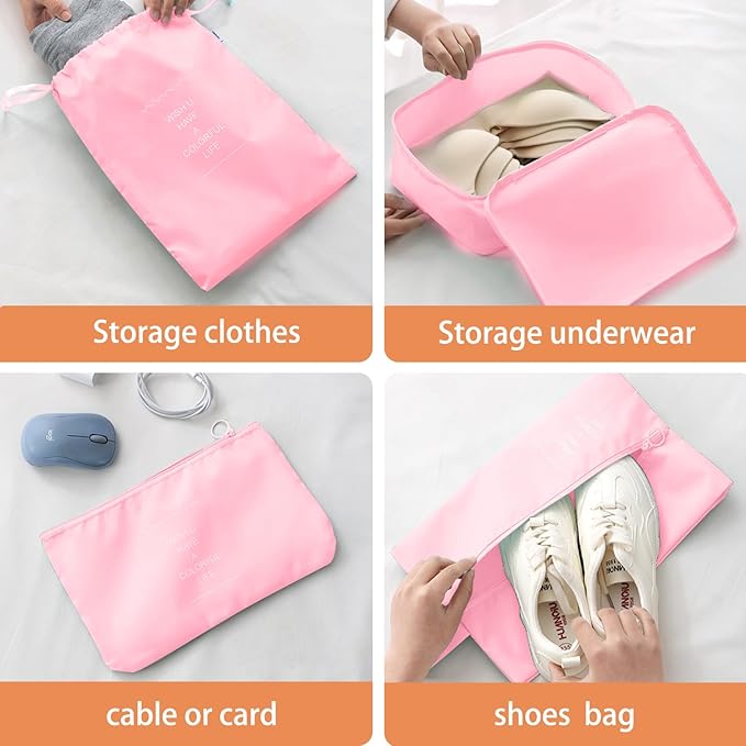 8 Set Packing Cubes for Suitcase, Packing Cubes for Carry on Suitcases, Luggage Organizer for Travel Essentials, Large Mesh Luggage Bag for Suitcases