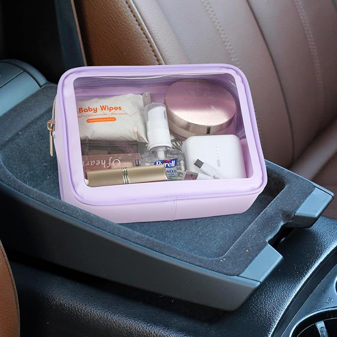 PACKISM Clear Makeup Bag - TSA Approved Toiletry Bag for Carry-on & Checked Luggage, Water Resistant Car Storage Organizer with Reinforced Seams