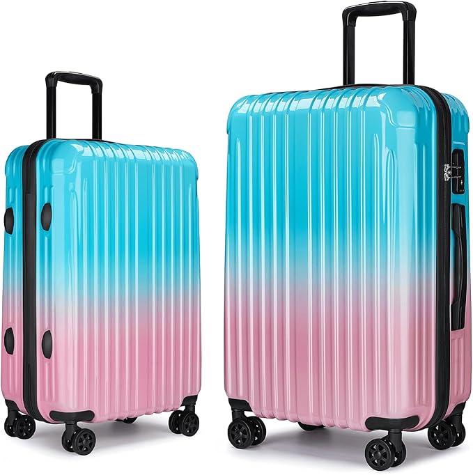 Carry on Luggage 2 Sets(20in/24in) with Spinner Wheels, Lightweight PC+ABS Hard Shell Suitcases, Expandbale Storage & TSA Aprovel Lock
