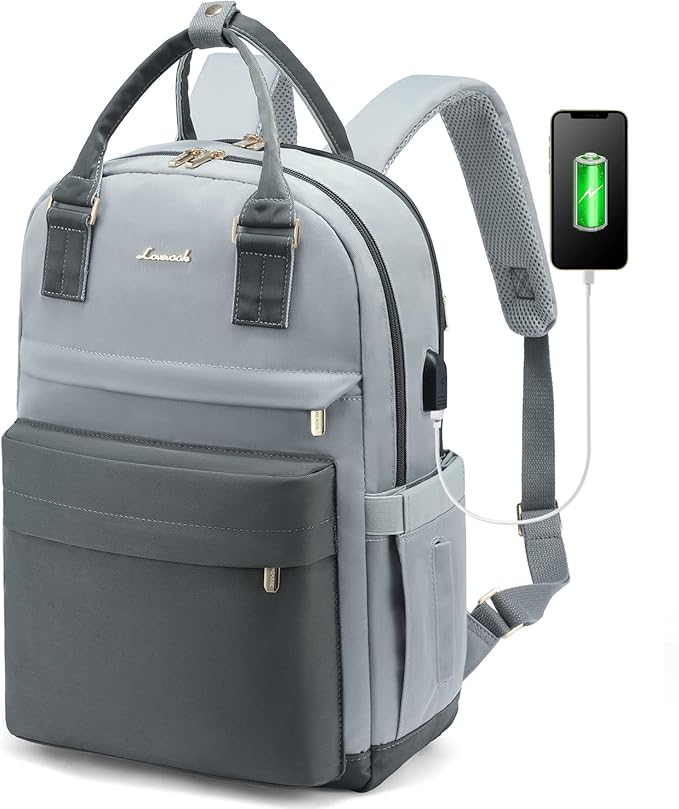 LOVEVOOK Laptop Backpack for Women 15.6 Inch Laptop Bag with USB Port, Fashion Waterproof Backpacks Teacher Nurse Stylish Travel Bags Vintage Daypacks Bookbag for College School Work