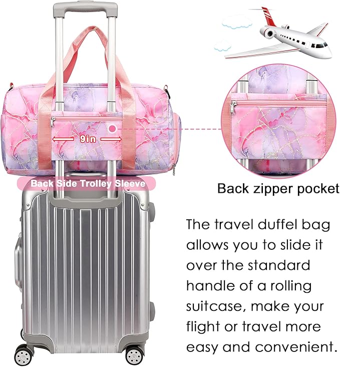 CAMTOP Duffel Overnight Bag Girls Women Dance Sport Gym Travel Tote Weekender Carry-On Bag(Tie Dye)
