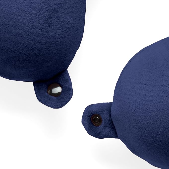 Brookstone Travel Neck Pillow - Lightweight Fleece Casing U-Shaped Stuffable Memory Foam Travel Pillow for Sleeping and Neck Support, Blue