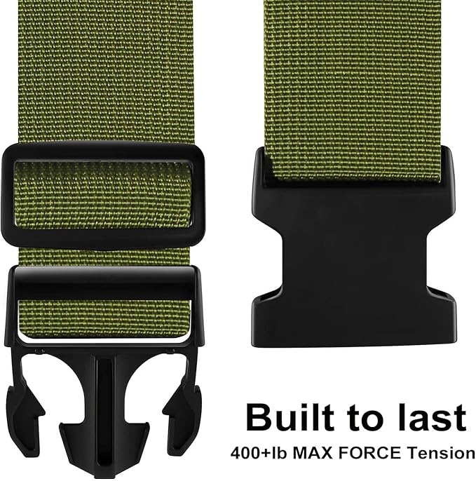 Luggage Straps for Suitcases TSA Approved-2 Pack Bright Personalized Luggage Belt Strap for Suitcase/Carry On Bag Luggage Accessories for Travel (ArmyGreen)