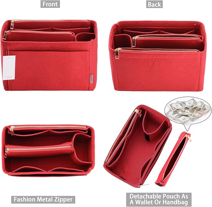 ZTUJO Purse Organizer, Felt Bag Organizer Purse Organizer Insert For Speedy, Neverfull, Graceful, Neverfull,Tote, Handbag,Shaper