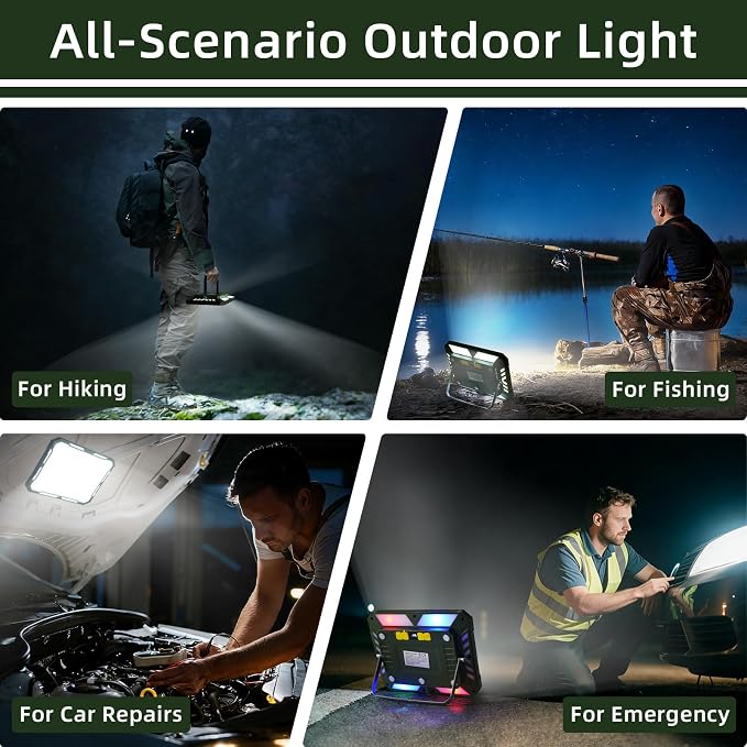 Camping Lights Rechargeable, 1000LM Camping Lantern 6 Modes, Magnetic | Portable Led Lantern for Power Outages,Emergency Light,Tent Lights with Tripod Mounted for Hurricane/Hiking/Outdoor