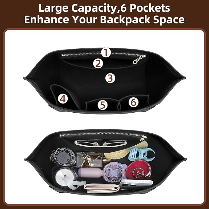 Doxo Longchamp Purse Organizer Insert Bag Compatible withle pliage Large Tote Handbags (L,Navy)