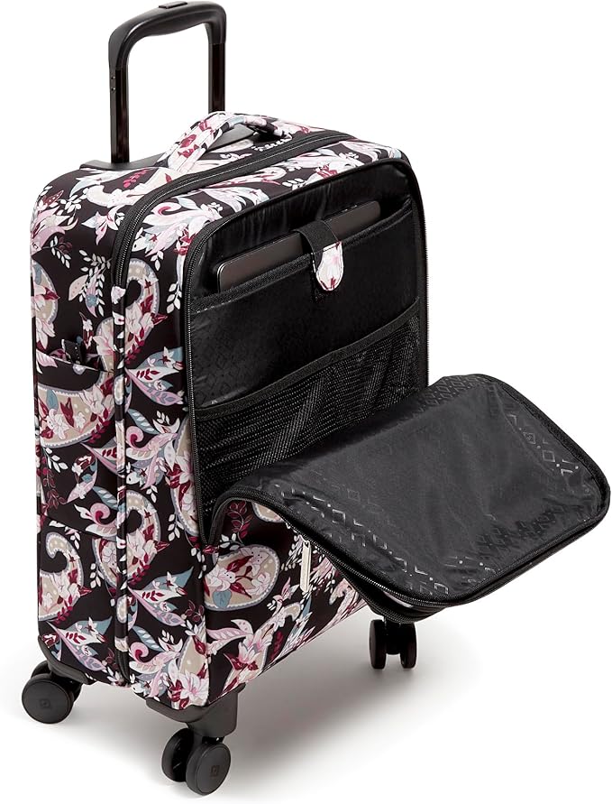 Softside Rolling Suitcase Luggage, Botanical Paisley, 22" Carry On