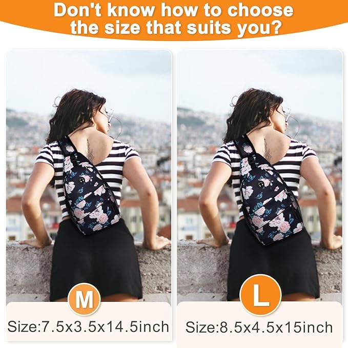 Crossbody Bags for Women Men Trendy Sling Bag Backpack Casual Chest Bag with Convertible Shoulder Strap
