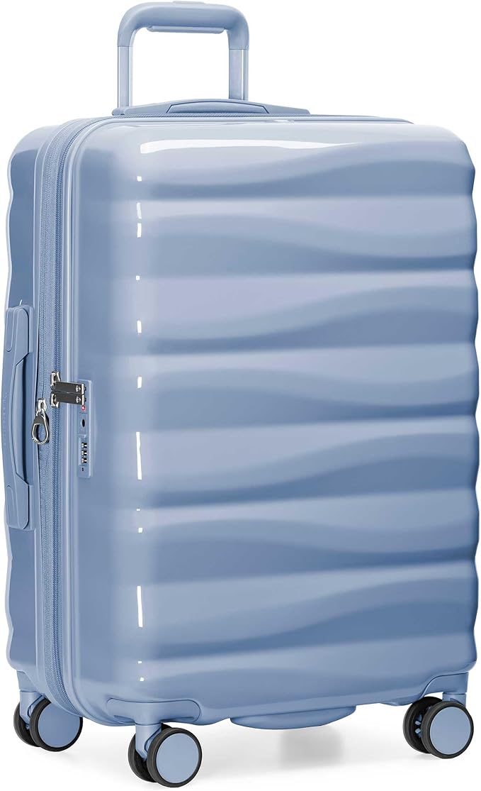 Traveler's Choice Edinburgh II Hardside Spinner Luggage, TSA Lock, Blue, 25" Medium