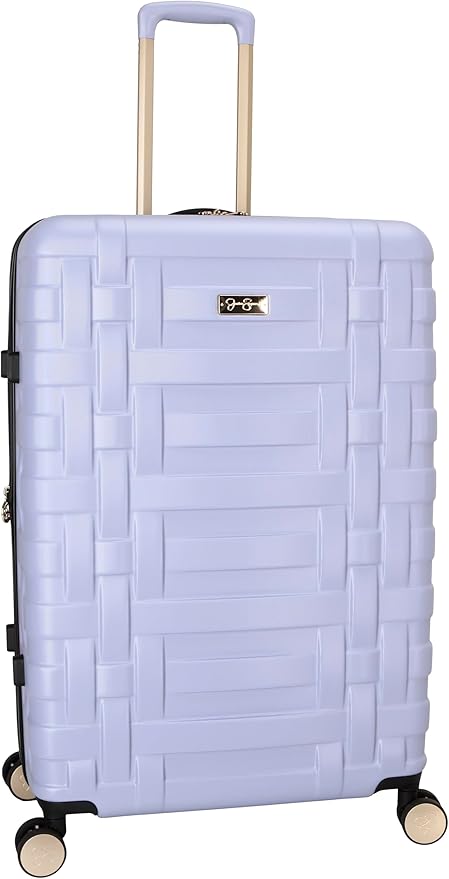 Jessica Simpson Taffeta 2-Piece Set (20"& 28") Expandable 8-Wheel Spinner Large Checked Luggage Suitcase, Cosmic Sky
