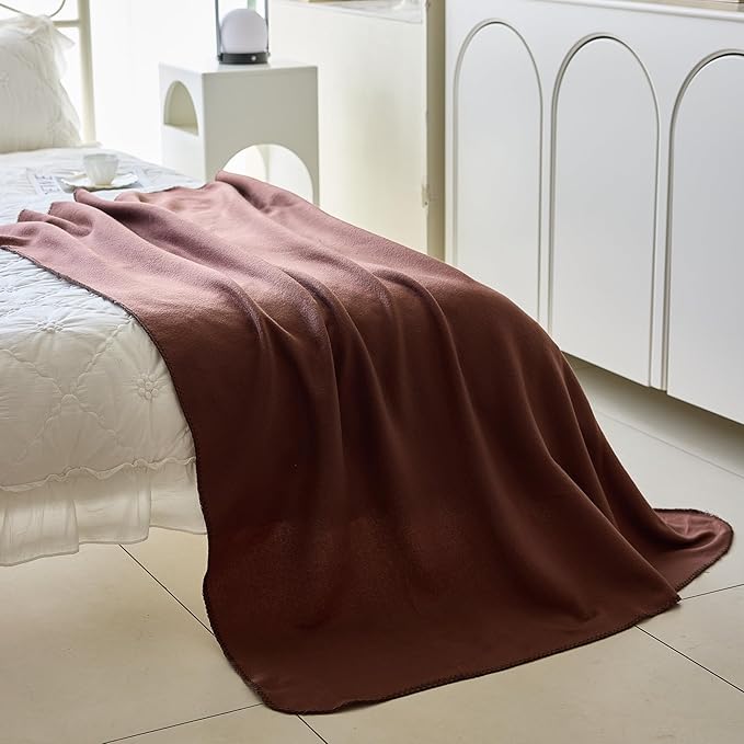 CAI TENG Fleece Blanket Blankets Bulk Pack of 6 Cozy Fleece Throw Blankets 50x60 Warm Soft Lightweight Breathable Pet-Friendly for Bed Sofa Kids Wedding Gifts Camping Luxury Chocolate Brown