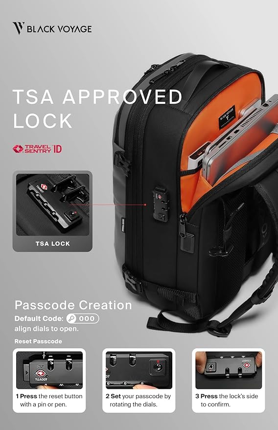BlackVoyage Vortex Vacuum Seal Travel Backpack 60L Expandable Air Compression System Water Resistant TSA Lock Carry-On Suitcase Luggage Gray AERO - No Vacuum Pump