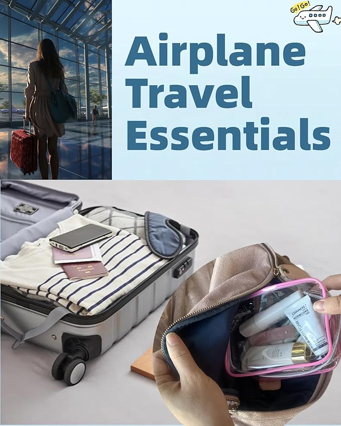Packing Cubes 1 Quart Size Travel Bag TSA Approved Toiletry Bag Clear Small Purse Pouch International Long Flight Must Haves for Toiletries Makeup Liquids Airplane Europe Vacation Essentials