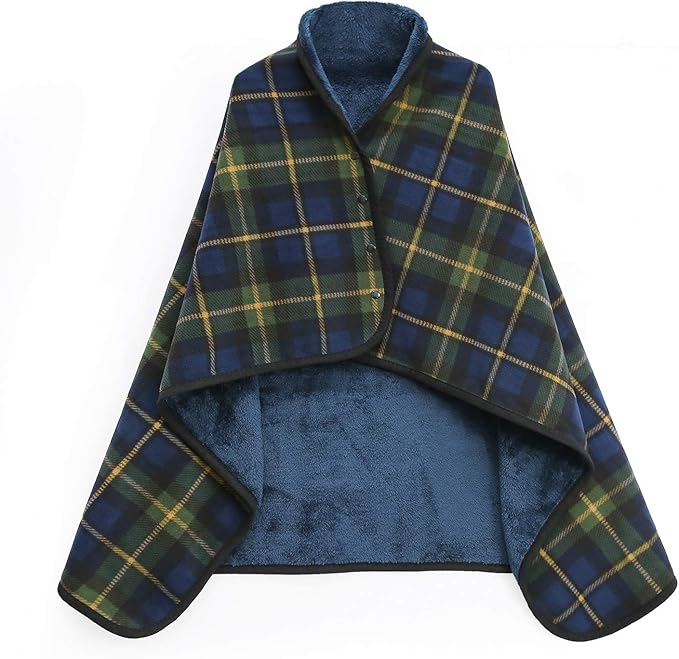 XING YE CHUAN Fleece Wearable Blanket, Comfy Poncho Throw with Buttons, Plush Sleeveless Blankets, for Women Cape Wrap Cover…