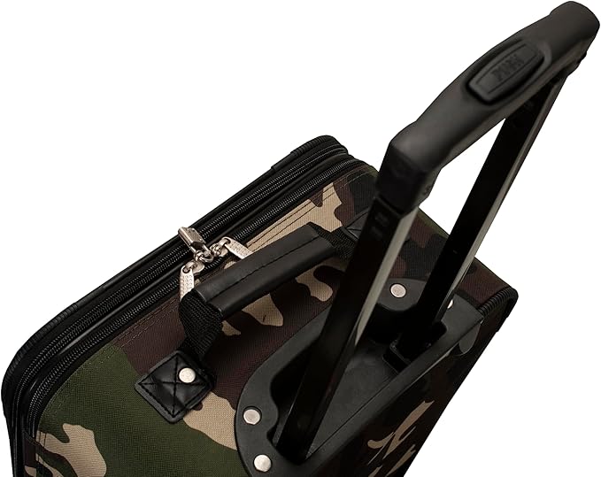 Rockland Fashion Softside Upright Luggage Set,Expandable, Wheel, Telescopic Handle, Camouflage, 2-Piece (14/19)