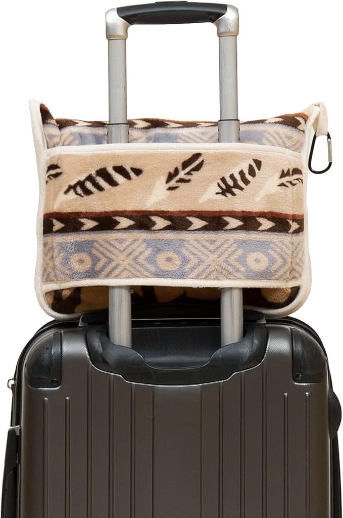 CARSTENS, INC. Travel Blanket, Premium Compact 2-in-1 Airplane Blanket/Pillow, Buffalo Stripe