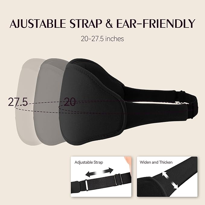 Sleep Masks for Women Men - Blackout Eye Cover for Lash Extension, 3D Contoured Sleep Mask for Side Sleeper, Soft Memory Foam, Sleep Masks for Travel, Airplane, Night(Cloud Black, Cloud Purple)