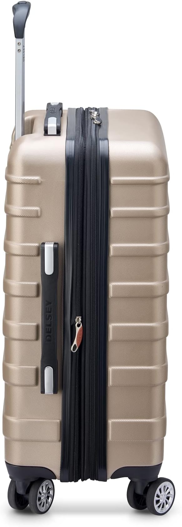 DELSEY PARIS Margot Hardside 3-Piece Set, Expandable Luggage with 4 Spinner Wheels, Lightweight Suitcase, 21" Carry-On, 24" Checked Medium, 28" Checked Large, Gold