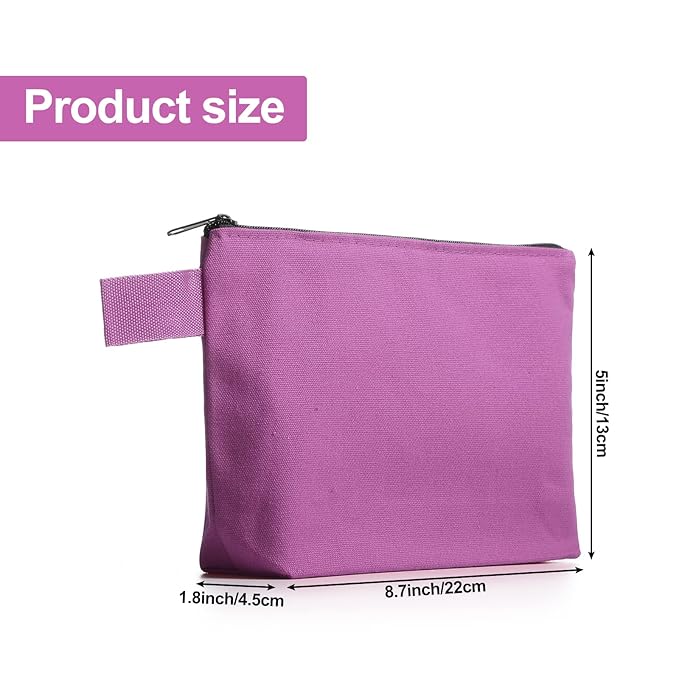 Saintrygo 30 Pcs Canvas Makeup Bags Bulk for Women Cosmetic Bags Small Travel Canvas Zipper Pouch Blank DIY Multipurpose Toiletry Hygiene Pouch for Women Purse Pencil Case(Classic,8.7 x 5 x 1.8 Inch)