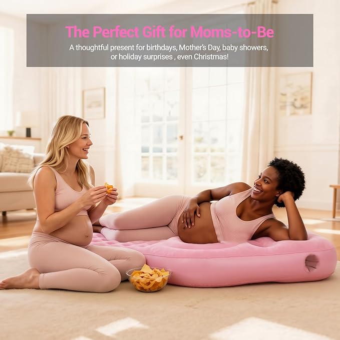 Inflatable Pregnancy Pillow with Belly & Head Hole, Prone Pregnancy Pillow for Stomach Sleepers, Belly Pillow Pregnancy Mattress for Pregnant Women, Maternity airbed Pool Float for Tummy Massage