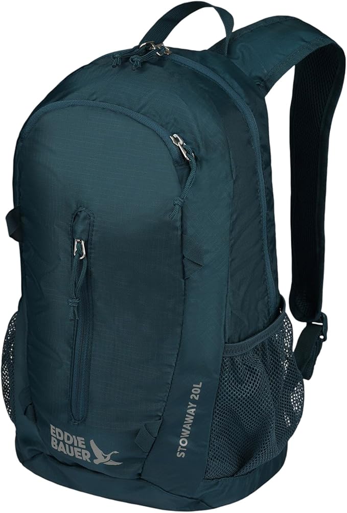 Eddie Bauer Stowaway Packable Backpack | Travel | Outdoor | Lightweight | Foldable | Durable | Ripstop Polyester | 20L - Marine