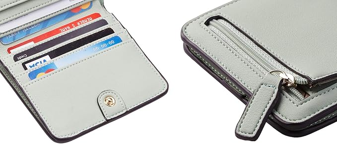 Toughergun Women’s Small Slim Leather Wallet with RFID Protection, Compact Bifold Mini Purse with Clear ID Window