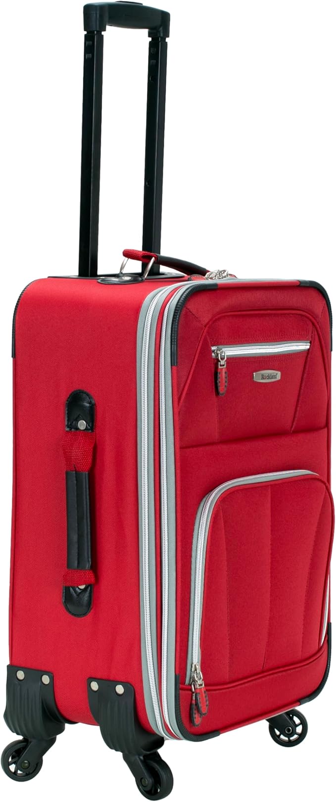 Rockland Pasadena Softside Spinner Wheel Luggage, Red, Carry-On 20-Inch