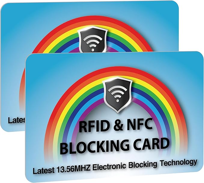 SaiTech IT 2 PK RFID Blocking Cards Protect Your Entire Wallet, Purse, and Cards from NFC Contactless Theft Wallet for Men & Women (Rainbow)