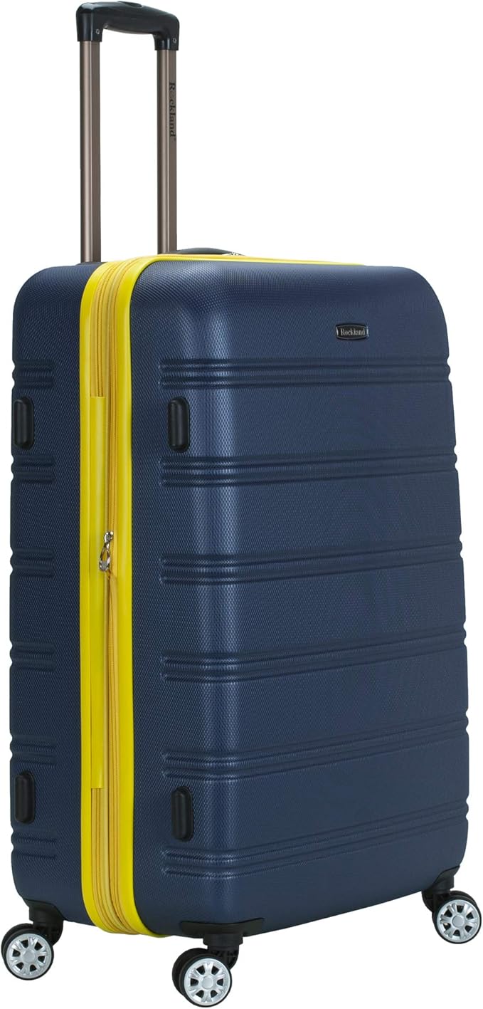 Rockland Melbourne Hardside Expandable Spinner Wheel Luggage, Navy, 3-Piece Set (20/24/28)