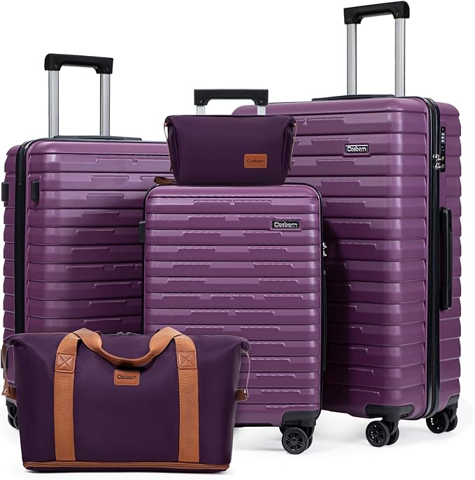 Luggage Sets 5 Piece Suitcases with Wheels, Suitcase Set ABS Hard Case Luggage with Spinner Wheels Durable Travel Luggage