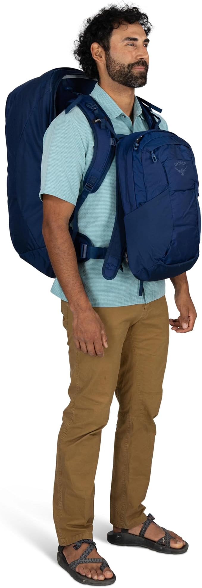 Osprey Farpoint 70L Men's Travel Backpack - Large Adjustable Travel Bag with Detachable Daypack, Black