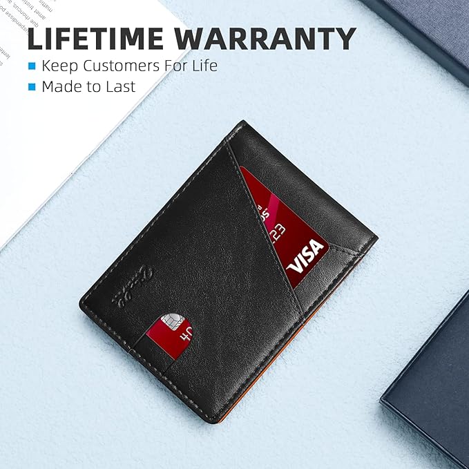 Zitahli Bifold Wallets for Men - Slim RFID Leather Credit Card Holder for 6-11 Cards, Minimalist Thin Wallet with ID Window & Cash Slot,Front Pockt Carteras Para Hombres, Birthday Gifts for Men | Slim, RFID Blocking, Premium, Front Pocket, Gift Box, Le...