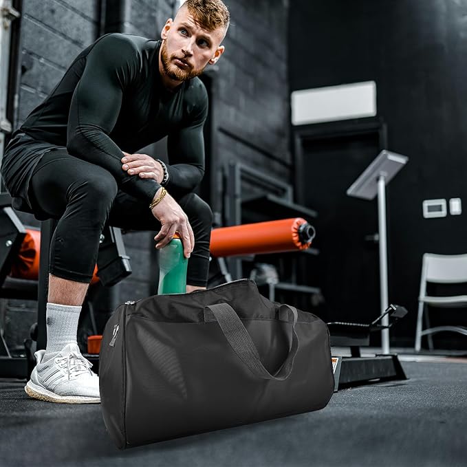 C&F BOGMOST Travel Duffel Bag Large Foldable Waterproof Gym Bag for Gym Beach Swim Bag Men Women Duffle Bag Lightweight Oxford Cloth Sports Bag -Black