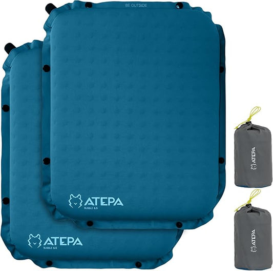 ATEPA Inflatable Seat Cushion, Self-Inflating Portable Stadium Airplane Travel Foam Cushion Pad for Camping, Sports Events, Outdoor