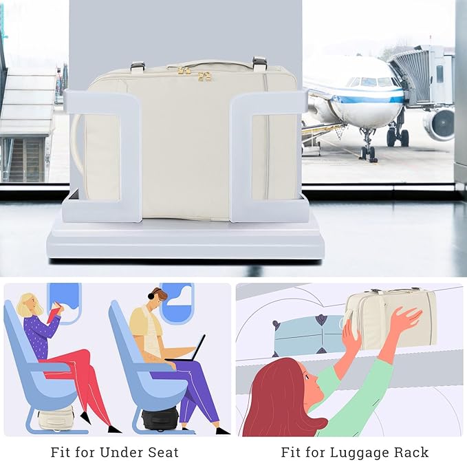 Travel Backpack, 40L 17 inch Laptop Waterproof Backpack Carry on Flight Approved, Personal Item Travel Bag, Casual Daypack for College, Business, Weekend, Work, Beige