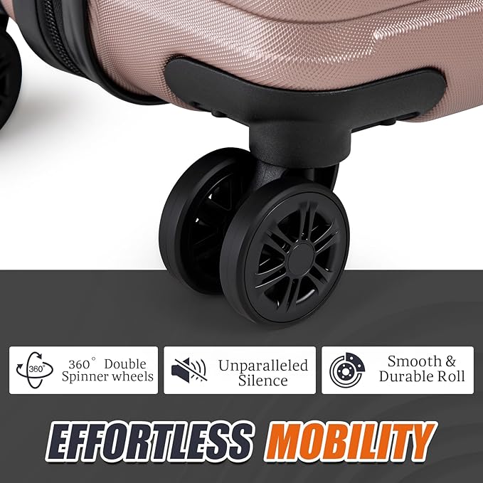 Luggage Sets 5 Piece Suitcases with Wheels, Suitcase Set ABS Hard Case Luggage with Spinner Wheels Durable Travel Luggage