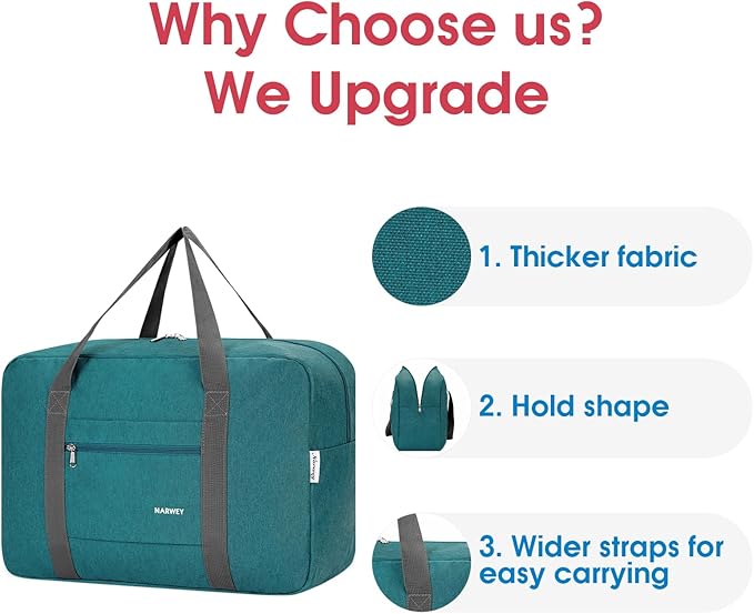 For Spirit Airlines Personal Item Bag 18x14x8 Foldable Travel Duffel Bag Tote Carry on Luggage Duffle Overnight for Women and Men