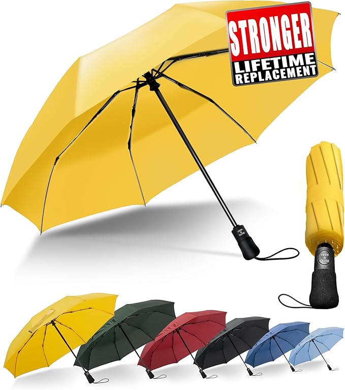 Travel Compact Umbrella Windproof - Portable Automatic for Rain, Folding Umbrella for Men and Women, Portable 210T Fabric