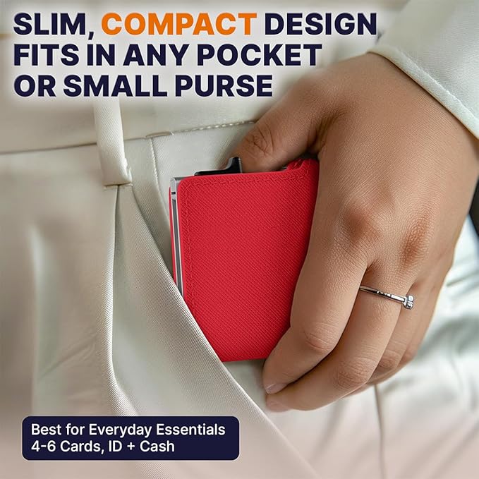 Conceal Plus Pop Up Wallet for Women – Slim Wallet for Small Purse & Crossbody Bag with Quick Card Access and RFID Blocking – Compact Card Holder (4-6 Card Capacity)